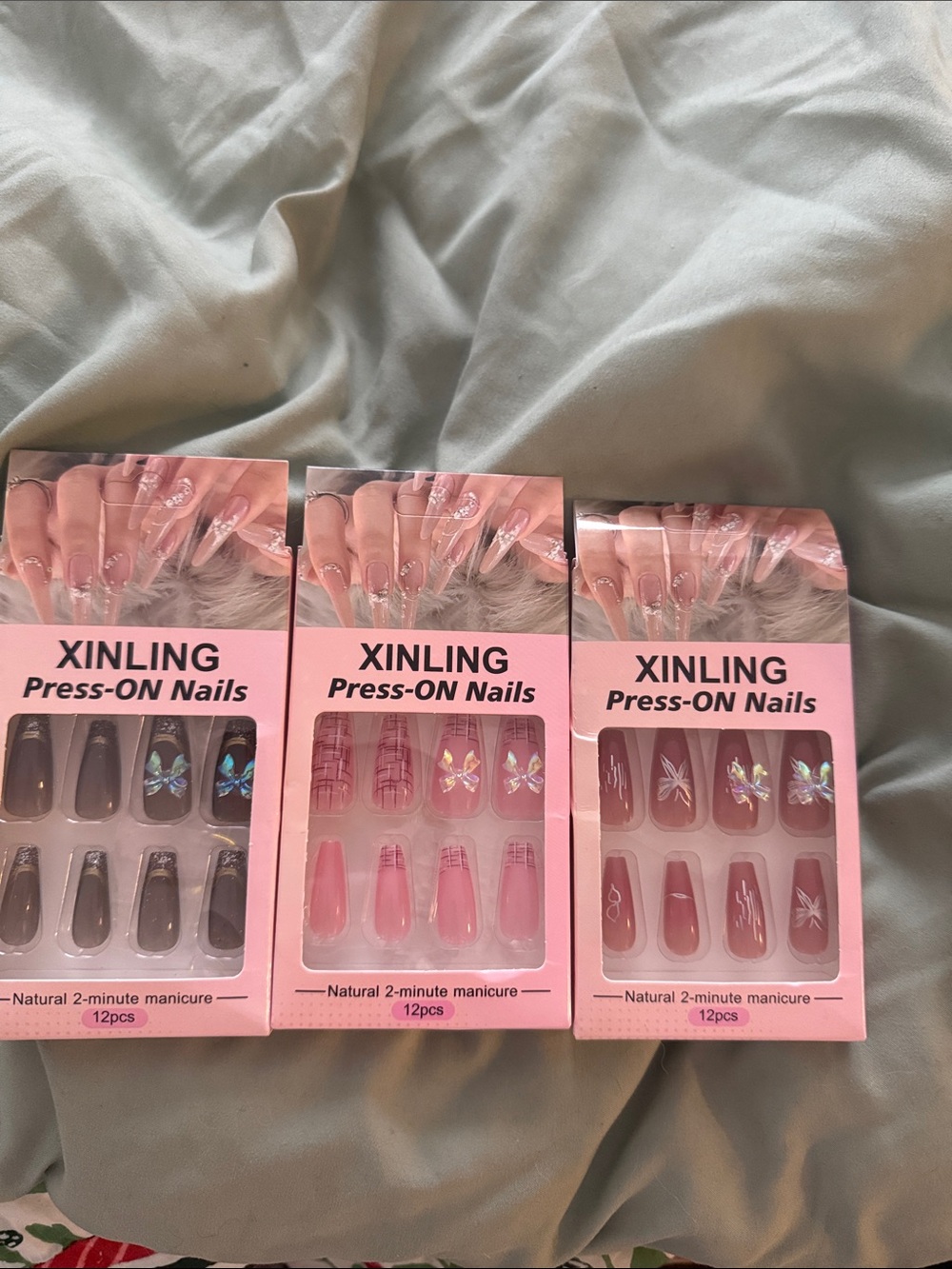 XINLING Press on nails - set of 3
